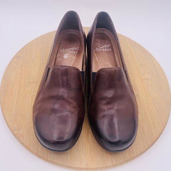 Dansko Shoes Womens 6.5 37 Brown Leather Comfort Flats Minimalist - Picture 2 of 12